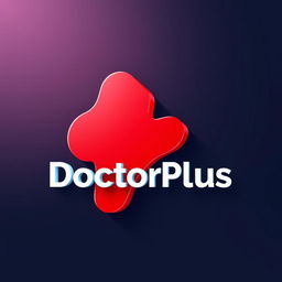 A high-resolution 3D logo design for a health tech solution company named 'DoctorPlus BD'
