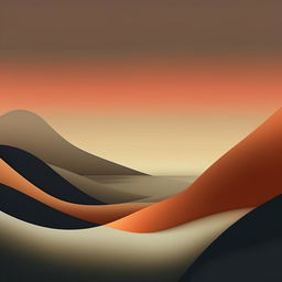 Create a minimalist image of an abstract landscape incorporating clean lines, subtle shapes, and a limited color palette.