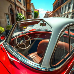 A stunningly detailed view of a luxurious Polski Fiat 125p car, showcasing its elegant design features and sleek lines