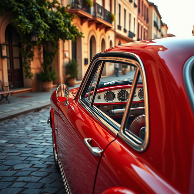 A stunningly detailed view of a luxurious Polski Fiat 125p car, showcasing its elegant design features and sleek lines