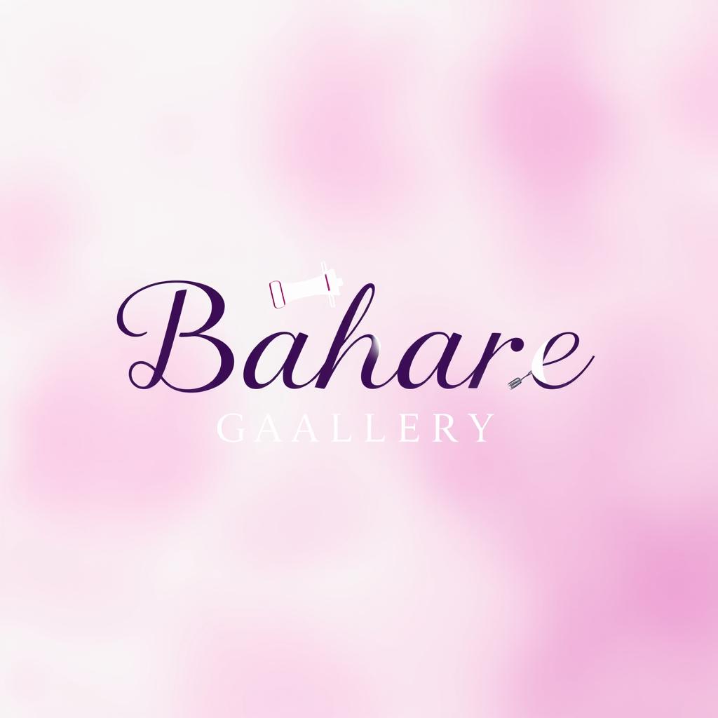 A stylish and modern logo design featuring the name 'Bahare Gallery' prominently displayed