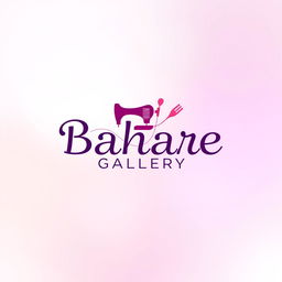 A stylish and modern logo design featuring the name 'Bahare Gallery' prominently displayed