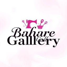 A stylish and modern logo design featuring the name 'Bahare Gallery' prominently displayed