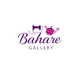 A stylish and modern logo design featuring the name 'Bahare Gallery' prominently displayed