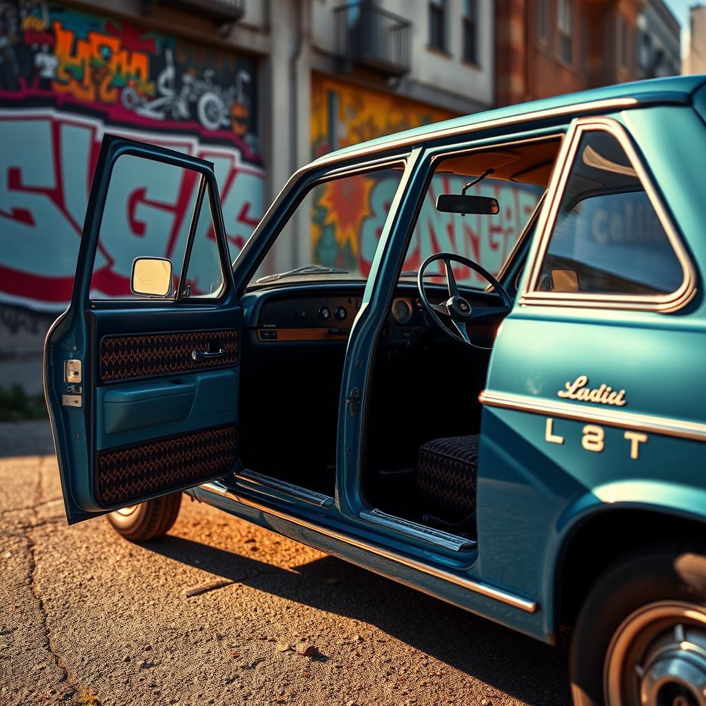 An eye-catching image of a Lada Vaz Zhiguli 2107, highlighting its distinctive design and retro charm