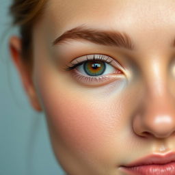 A portrait of a person with clear and balanced skin tones, focusing on enhancing the overall complexion