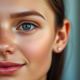 A portrait of a person with clear and balanced skin tones, focusing on enhancing the overall complexion
