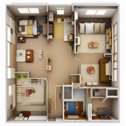 Generate a detailed layout of a building floor with rooms, i.e., bedroom, hall, and kitchen (BHK), designed in a 600 sqft space.