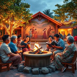 A heartwarming scene in Cambuga that captures the enduring legacy of its legend in the hearts and minds of its citizens