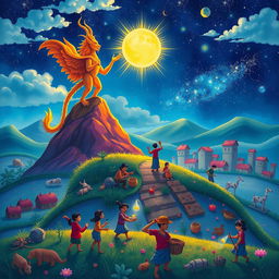 An enchanting illustration depicting the story of Haring Baku and Reyna Bulan, serving as a reminder of the significance of unity, perseverance, and love for the motherland