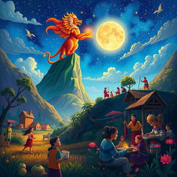 An enchanting illustration depicting the story of Haring Baku and Reyna Bulan, serving as a reminder of the significance of unity, perseverance, and love for the motherland