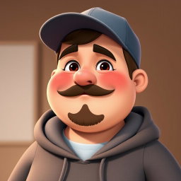 A chubby light-skinned guy wearing a casual cap and a cozy hoodie