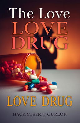 A gripping and poignant book cover for a romance novel titled 'The Love Drug'