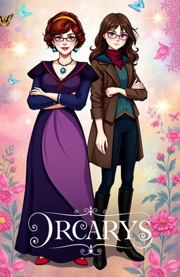 A beautiful and vibrant illustration featuring actress Úrsula Corberó standing confidently next to a stylish depiction of Hermione Granger, with a magical and whimsical background that adds to the enchanting atmosphere