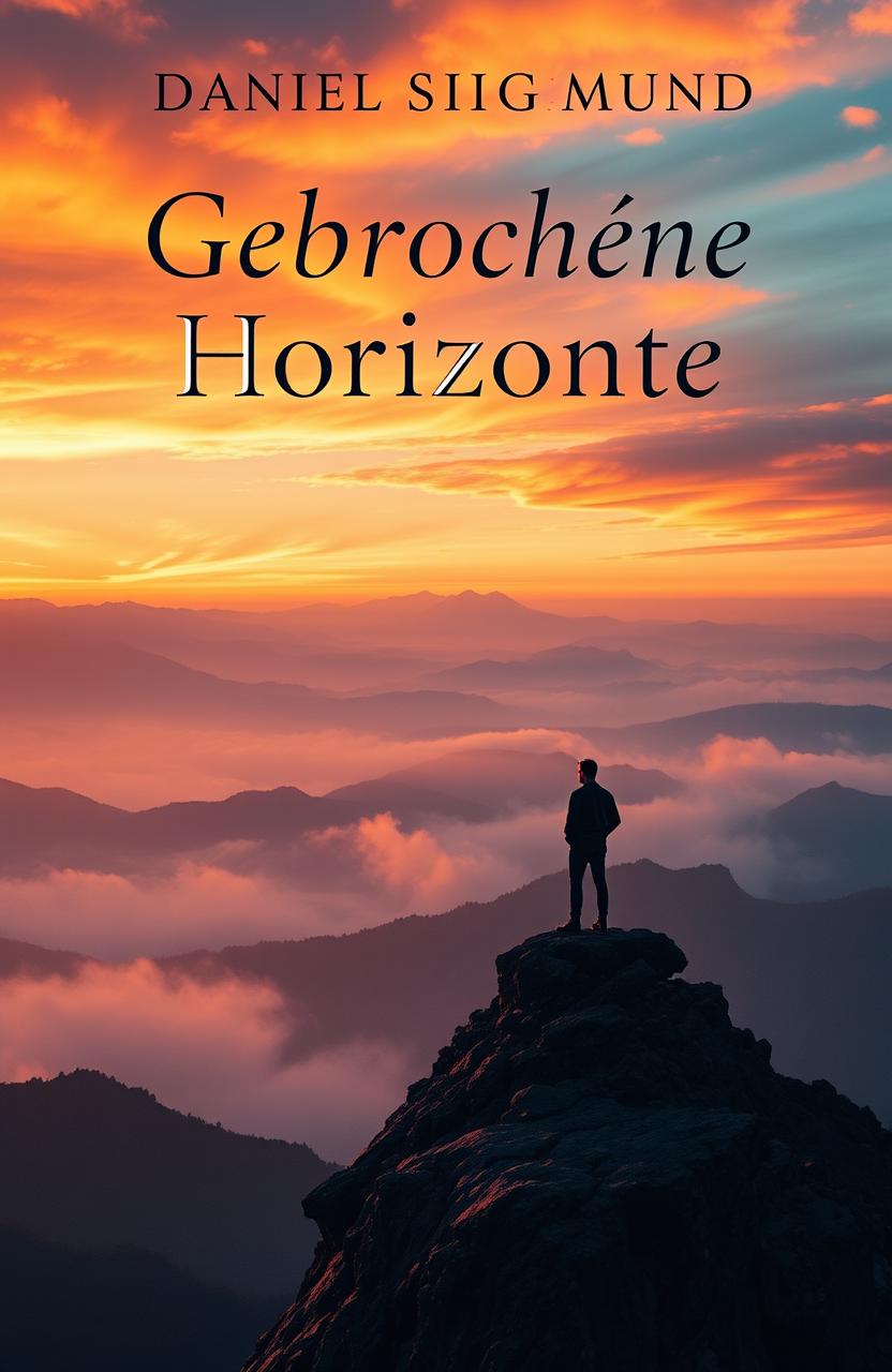 An artistic interpretation of the book cover for 'Gebrochene Horizonte' by Daniel Siegmund