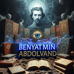 An imaginative scene featuring the name 'BENYAMIN ABDOLVAND' placed in a surreal and strange location