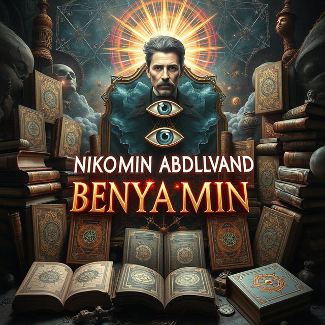 An imaginative scene featuring the name 'BENYAMIN ABDOLVAND' placed in a surreal and strange location