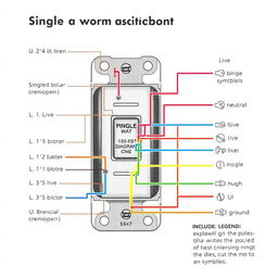 A detailed illustration of a single pole switch (key switch) wiring diagram, showcasing various components including wires, the switch itself, and electrical symbols