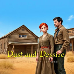 A historical western romance scene set in the 1800s in the western United States