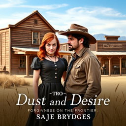 A historical western romance scene set in the 1800s in the western United States