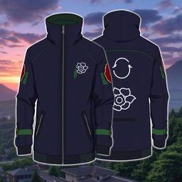 A detailed design for a Kakashi-inspired coat, focusing on elements that reflect his character