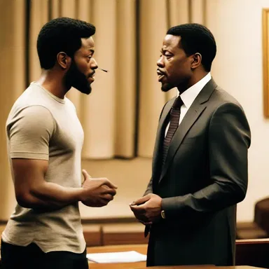 The intense scene between the two actors was filled with acrimony as they delivered their bitter lines to one another.