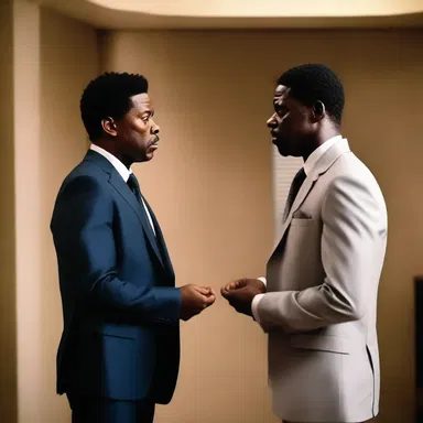 The intense scene between the two actors was filled with acrimony as they delivered their bitter lines to one another.