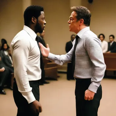 The intense scene between the two actors was filled with acrimony as they delivered their bitter lines to one another.