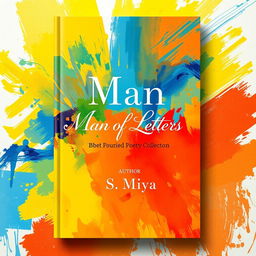 A vibrant and artistic book cover for a poetry collection titled 'Man of Letters'