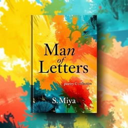 A vibrant and artistic book cover for a poetry collection titled 'Man of Letters'
