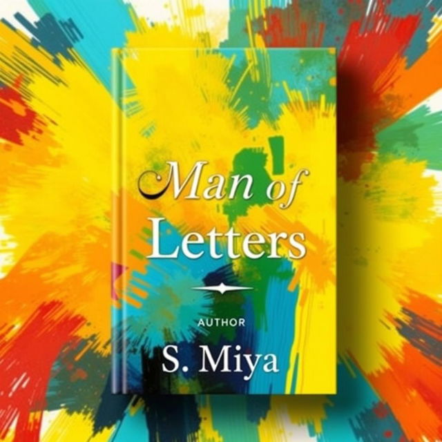 A vibrant and artistic book cover for a poetry collection titled 'Man of Letters'