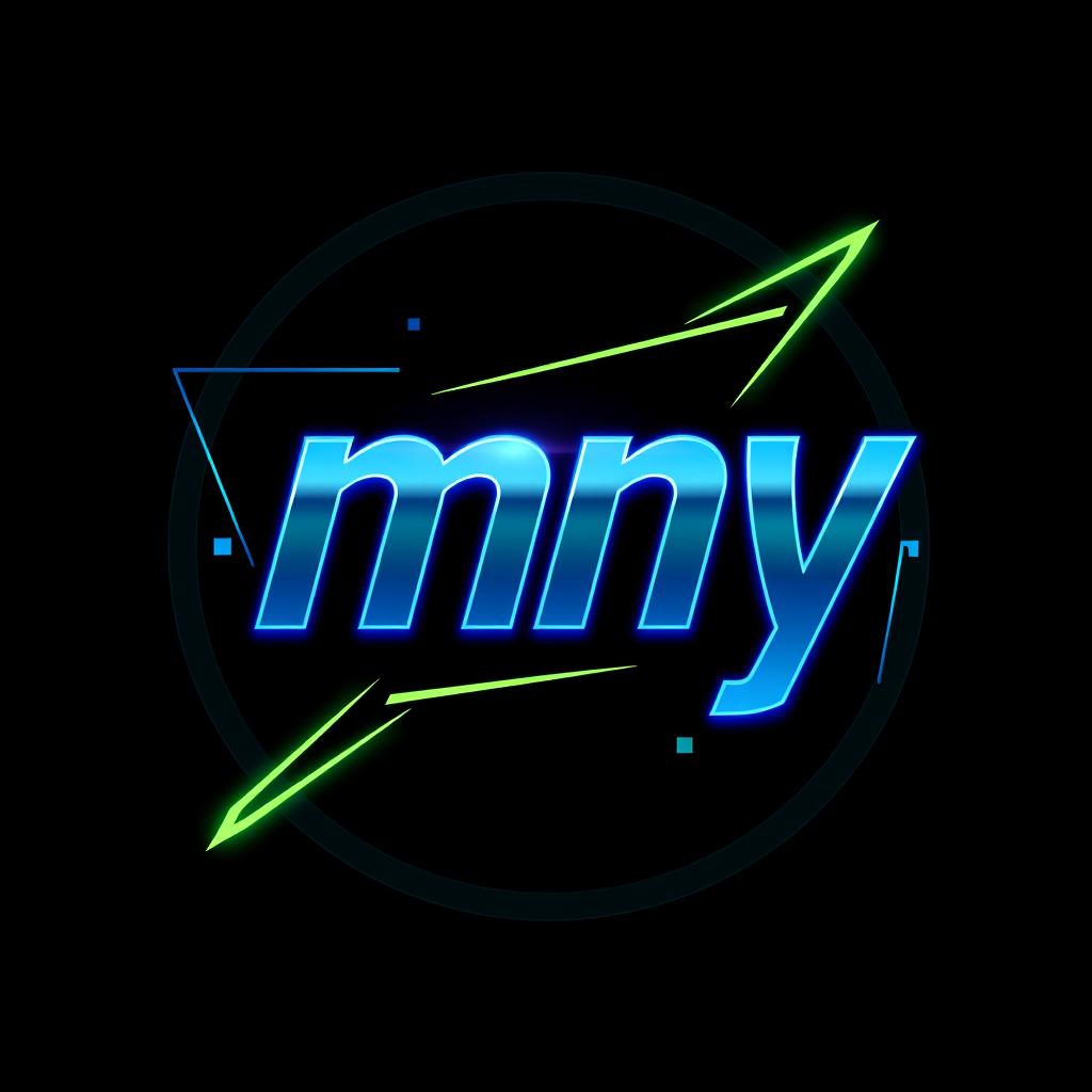 A striking and modern profile picture (pfp) design for a crew named 'mny'