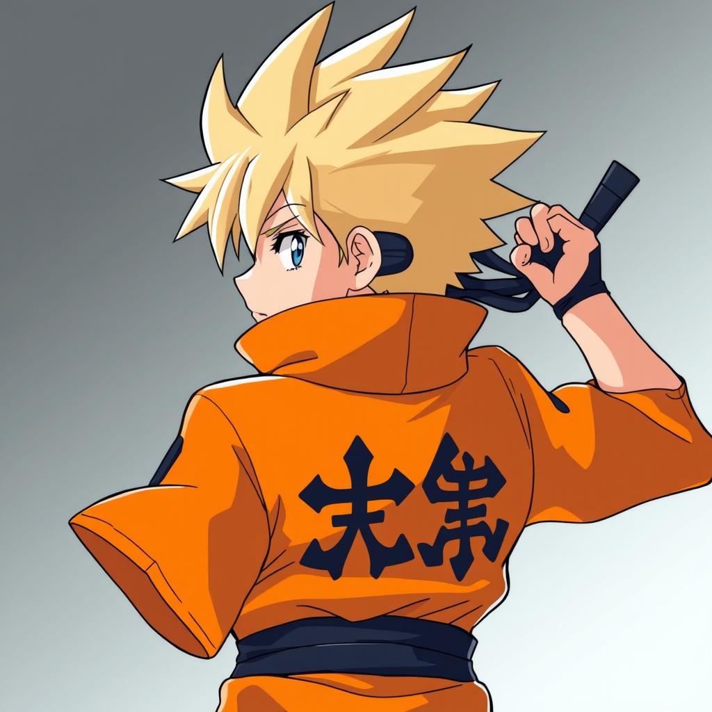 A young ninja with spiky blonde hair and a determined expression