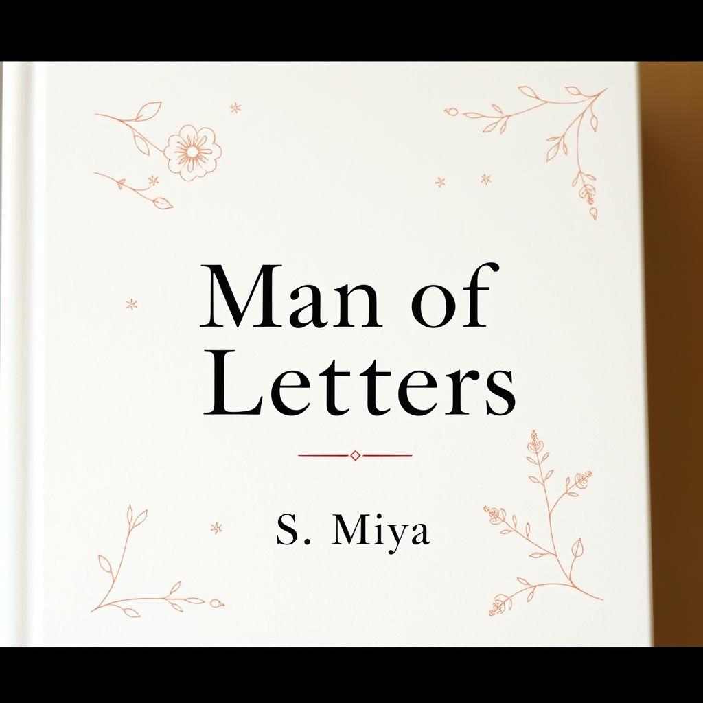 A beautifully designed full-screen cover for a poetry book titled 'Man of Letters', featuring elegant typography for the title and author name 'S