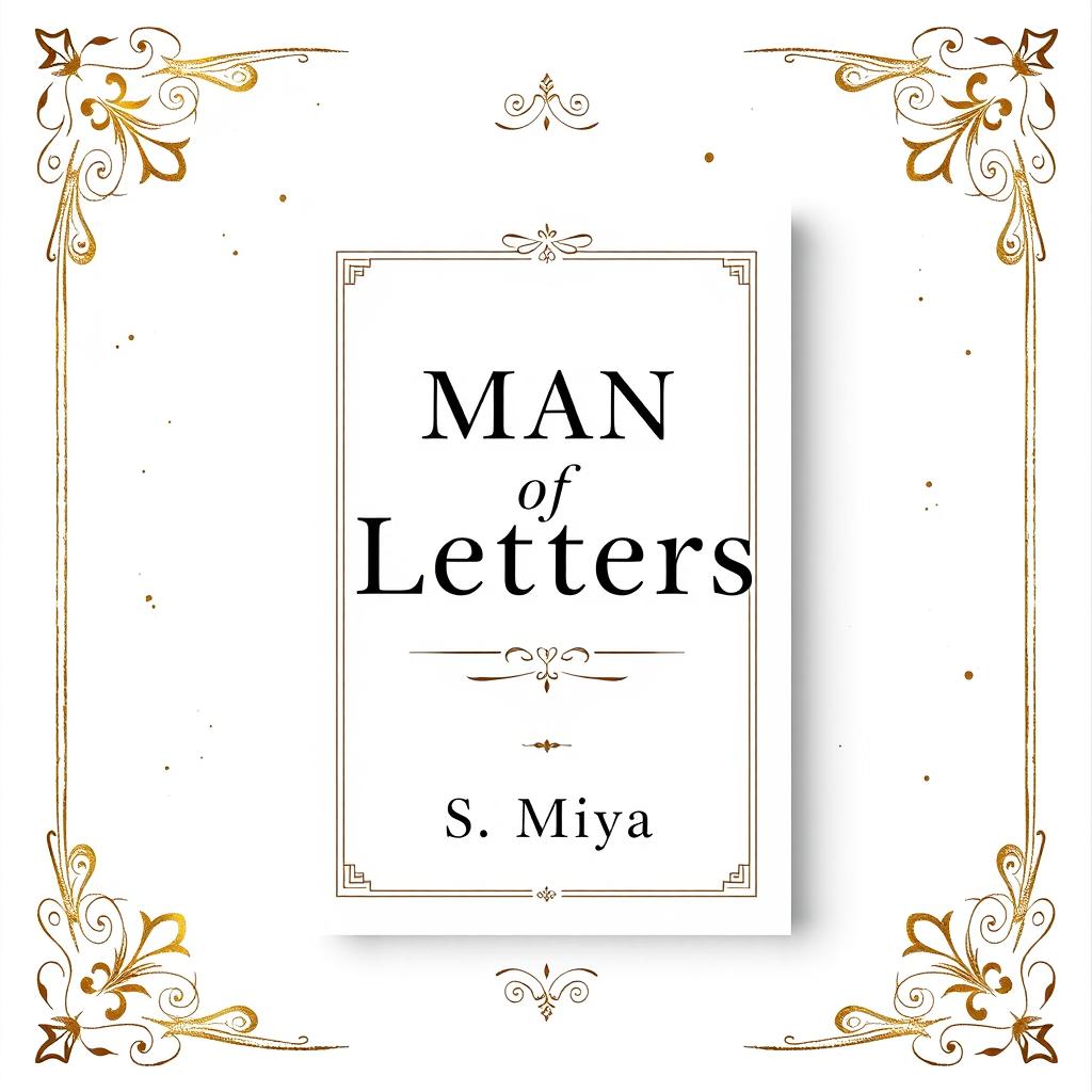 A beautifully decorated full-screen cover for a poetry book titled 'Man of Letters', prominently displaying the title and the author's name 'S