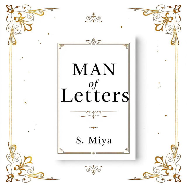 A beautifully decorated full-screen cover for a poetry book titled 'Man of Letters', prominently displaying the title and the author's name 'S