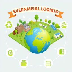 A colorful and engaging infographic depicting the concept of environmental logistics