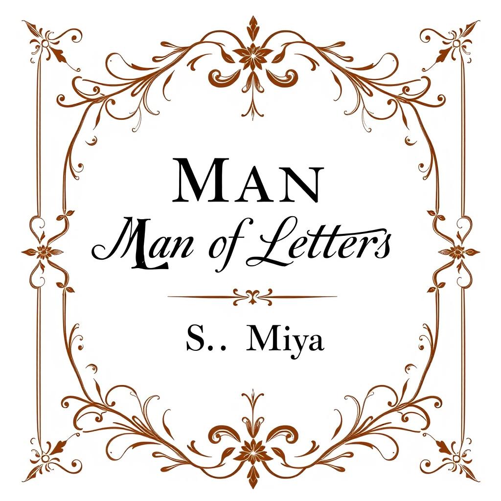 A beautifully designed full-screen cover for a poetry book titled 'Man of Letters' by author S