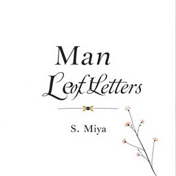 A decorated full-screen white poetry book cover design featuring the title 'Man of Letters' in elegant, artistic typography