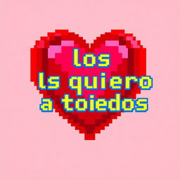 A vibrant pixel art representation of a heart, filled with various shades of red and pink to create depth