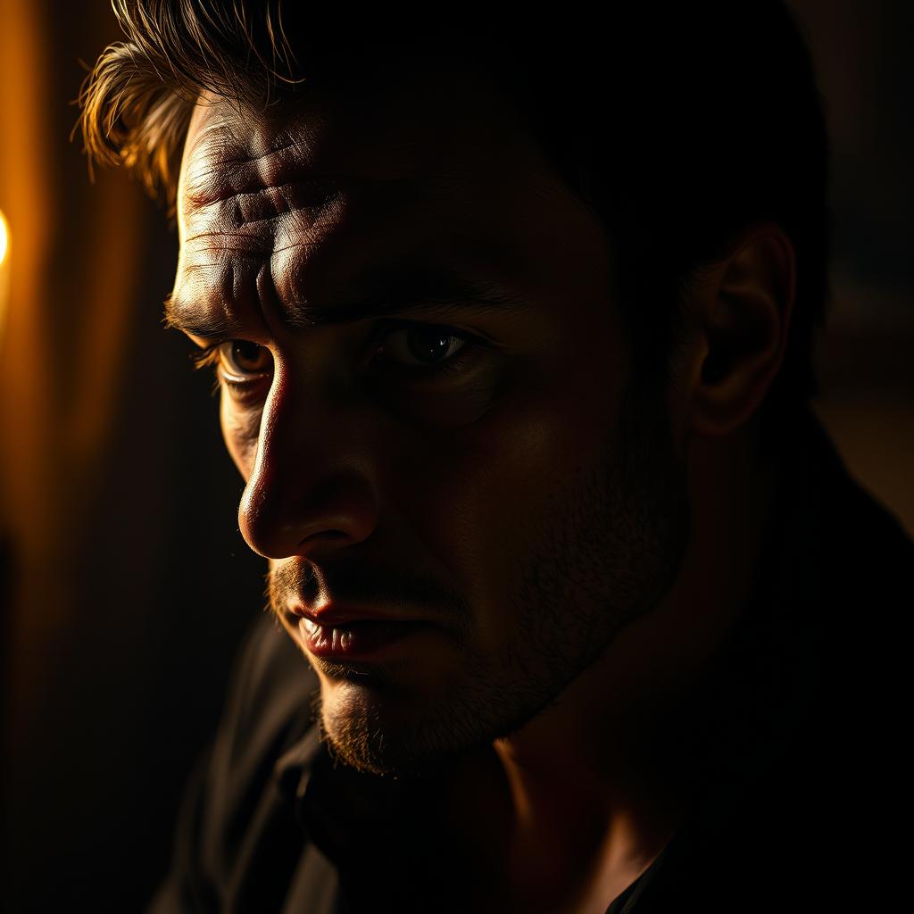 A dramatic portrayal of a complex human character, embodying traits of passion and flaw