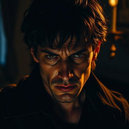 A dramatic portrayal of a complex human character, embodying traits of passion and flaw