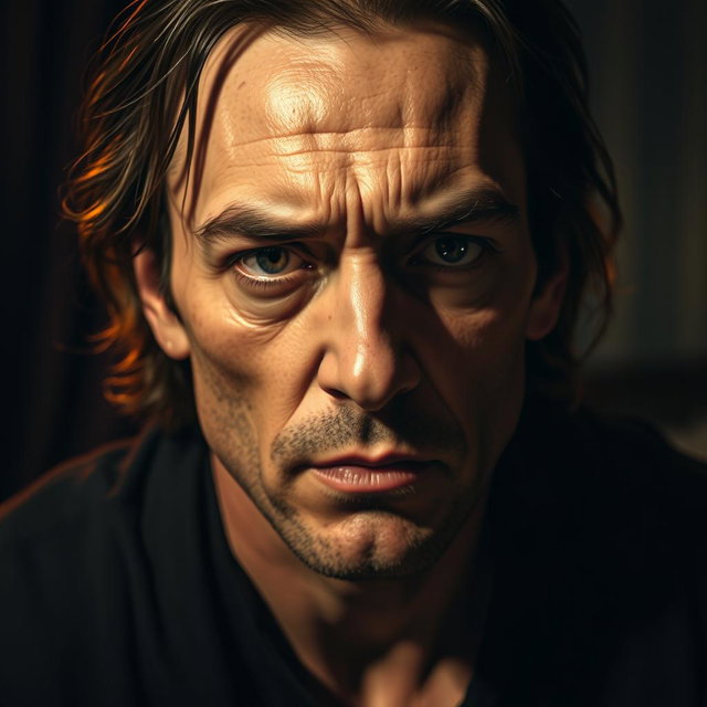 A dramatic portrayal of a complex human character, embodying traits of passion and flaw