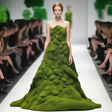 She picked a beautiful acrocarpous moss-inspired dress for the fashion show.
