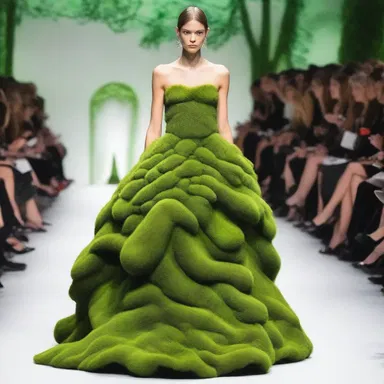 She picked a beautiful acrocarpous moss-inspired dress for the fashion show.