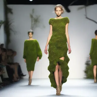 She picked a beautiful acrocarpous moss-inspired dress for the fashion show.