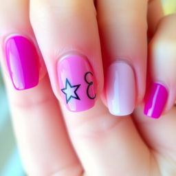 A close-up of a beautifully manicured hand with a focus on the nails