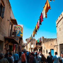 A detailed view of Jenin Camp, capturing the essence of its architecture and daily life