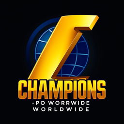 A sleek and modern 3D logo design for 'Champions Pro Worldwide'
