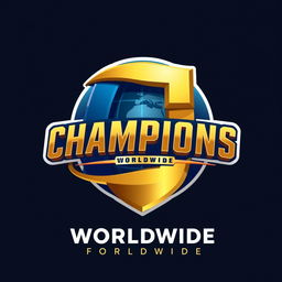 A sleek and modern 3D logo design for 'Champions Pro Worldwide'